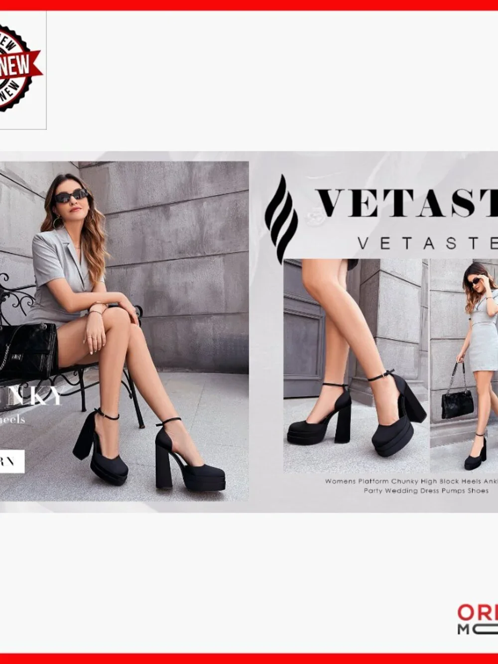 Platform Heels Ankle Strap Pumps Chunky Block Heel Wedding Party Shoes
